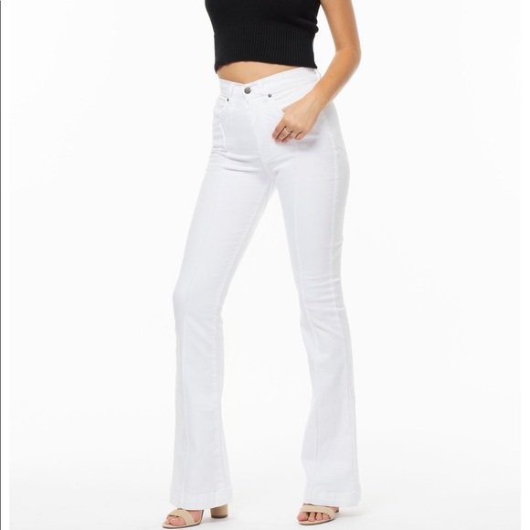 white star flare jeans